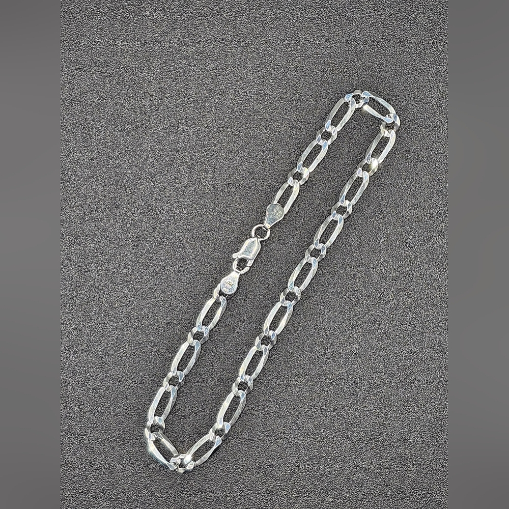 Sterling Silver 925 Figaro Bracelet 4.6mm